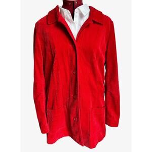J. Jill Women’s Size Medium‎ 100% Cotton Corduroy Red Jacket